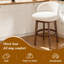 Tabourets de bar pivotants modernes de 26 po avec pieds et dossiers en bois, chaises de bar rembourrées avec repose-pieds rond pour îlot de cuisine Boucle, beige-132138090-138402463