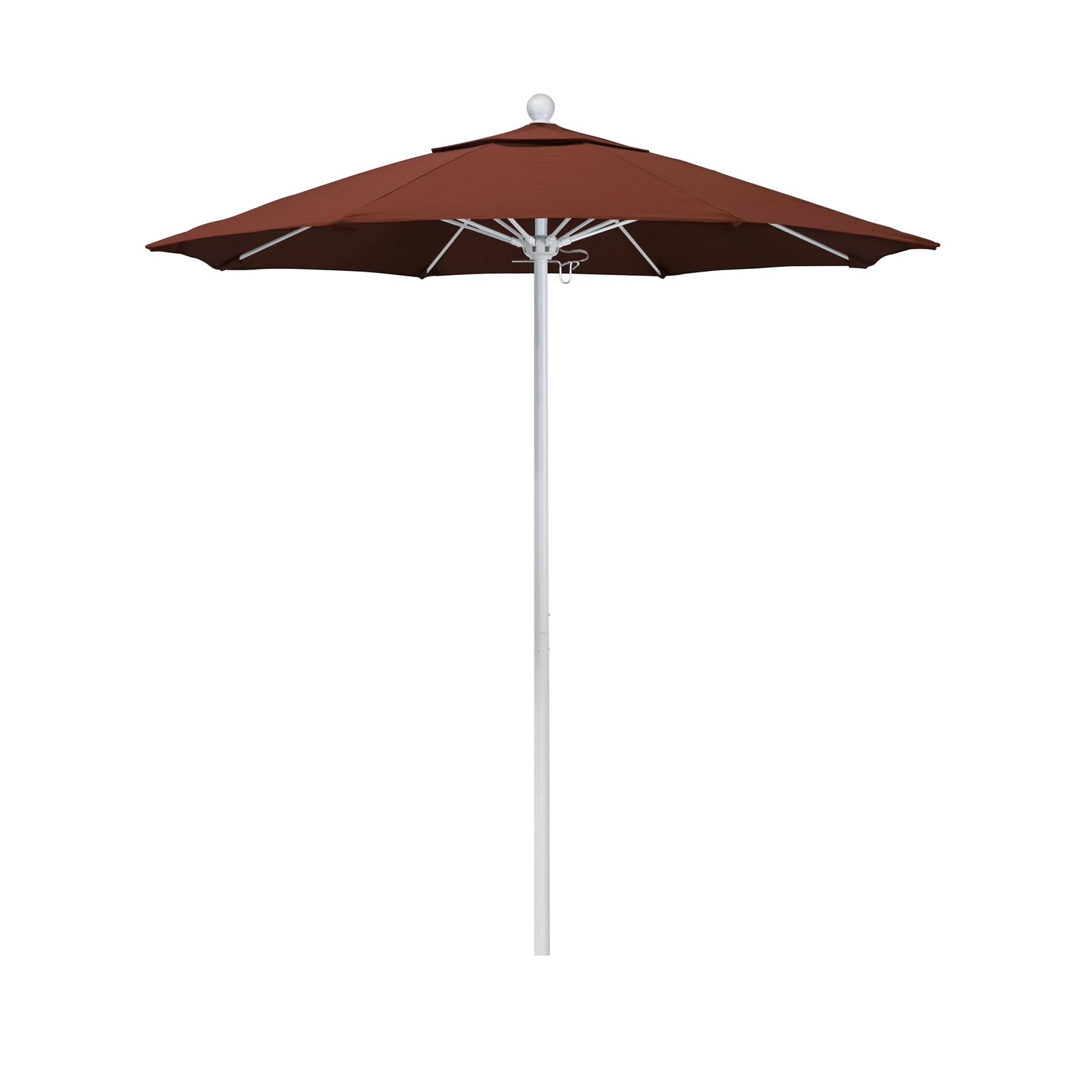 Hibo 7.5' Sunbrella® Umbrella, 90" W x 90" D, Silver Anodized, Terracotta Sunbrella� 2A