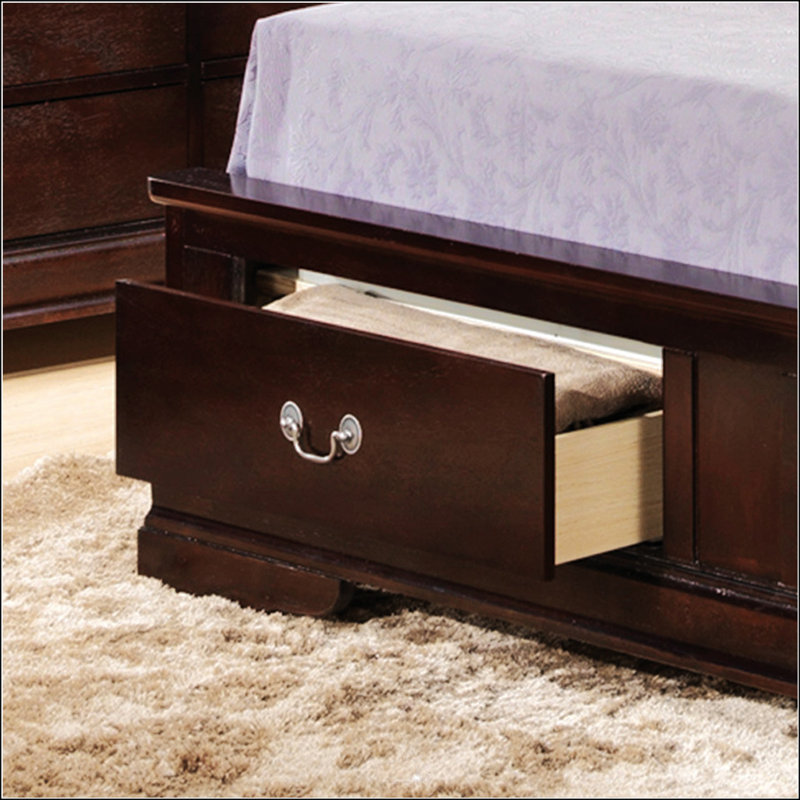 Traditional Cherry Storage Bed With Elegance