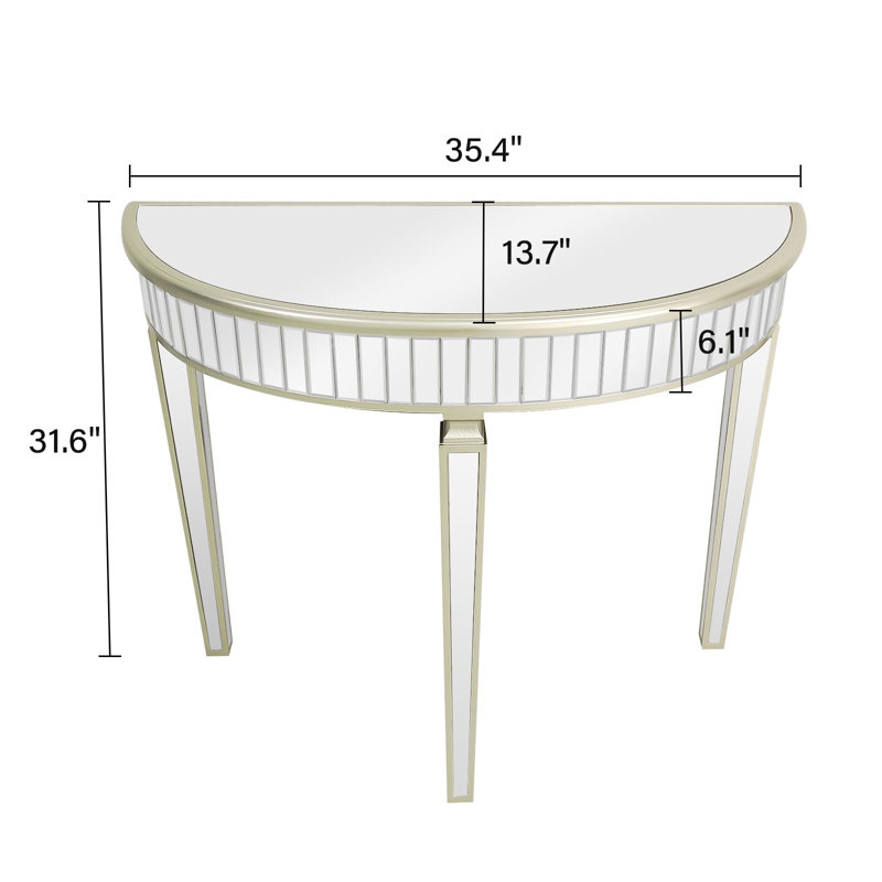 89.9cm Glass Top Console Table