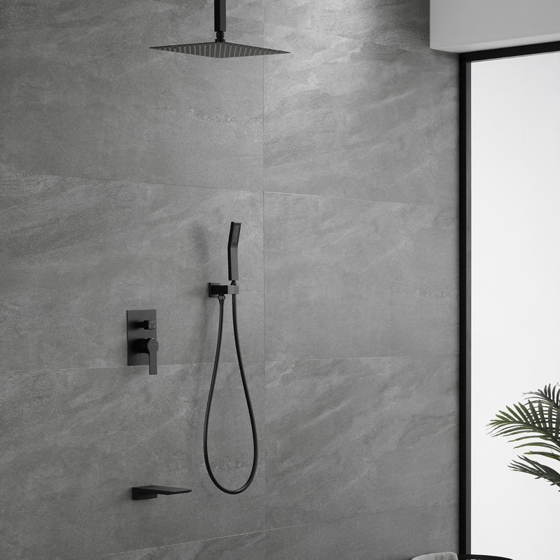 Robinet de douche avec valve brute, Noir