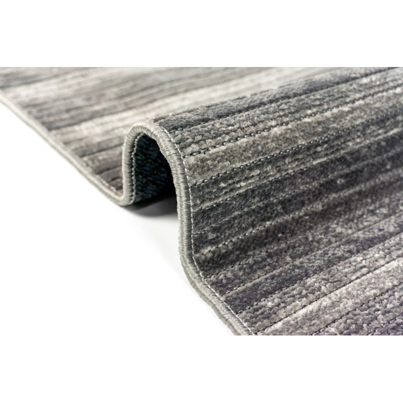 Tapis kilim Sylvester Anthracite, Rectangle 2 pi 8 po x 9 pi 11 po