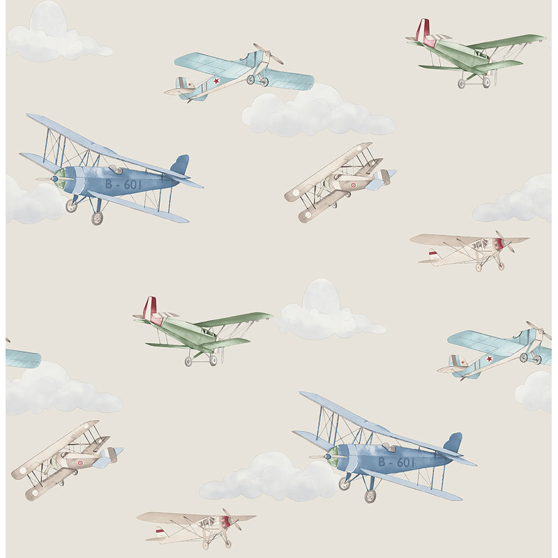 Papier peint Airplanes Beige Skies, Beige