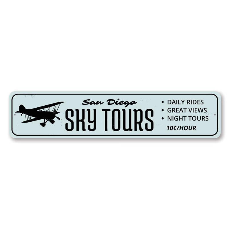 Panneau en aluminium Sky Tours, H 6 po x l 24 po x P 0,063 po