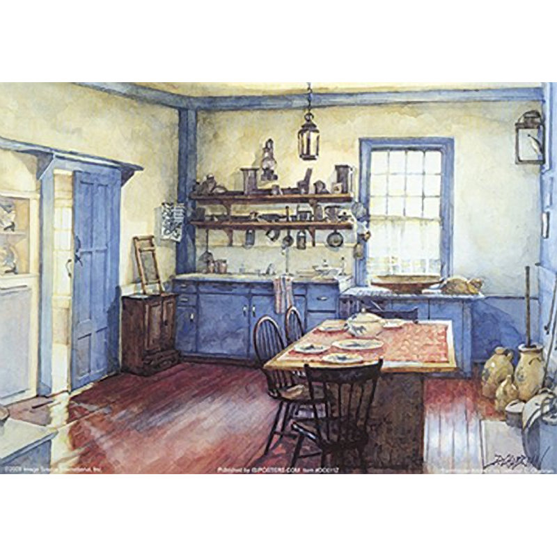 «Farmhouse Kitchen» par Deborah Chabrian, reproduction d'art graphique sur papier sans cadre