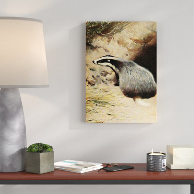 Vintage Badger by - Wrapped Canvas