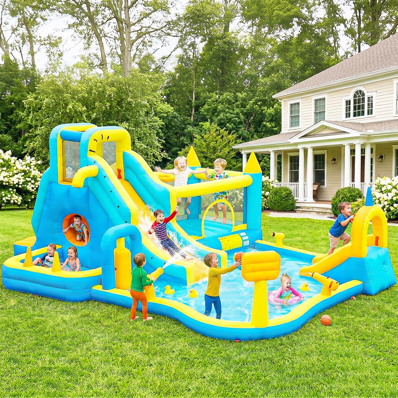 Jeu gonflable 18,9 pi x 12,6 pi ECLIFE avec piscine à éclaboussures et souffleur d'air