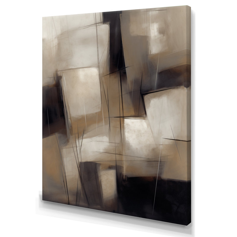 Peinture de formes abstraites IV - Peinture abstraite, art mural, H 20 po x l 12 po x P 1 po, Toile tendue