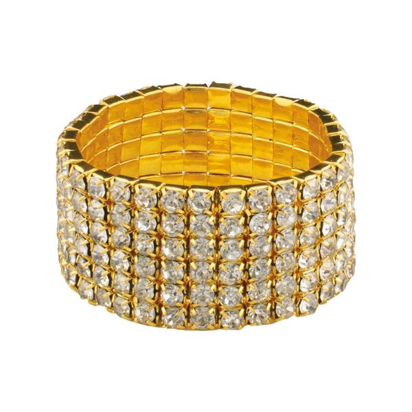Stately Steel Goldtone Stainless Steel Mesh Ring - Gold - Size 7