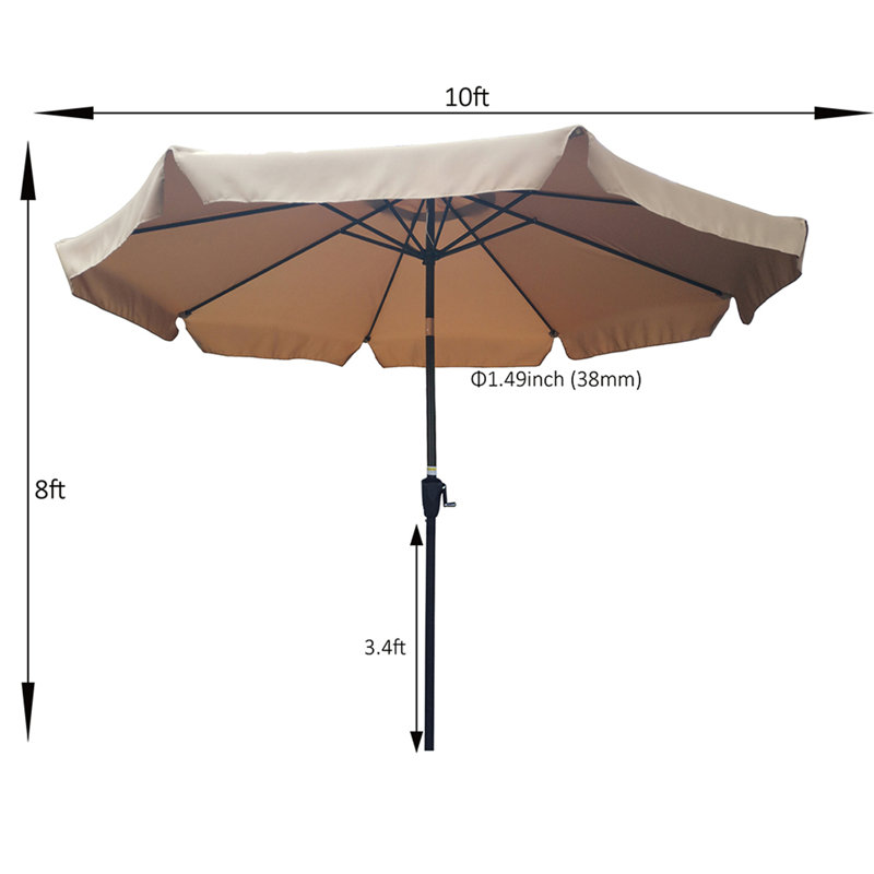Parasol de marché 10 pi Ibanez, Tanné
