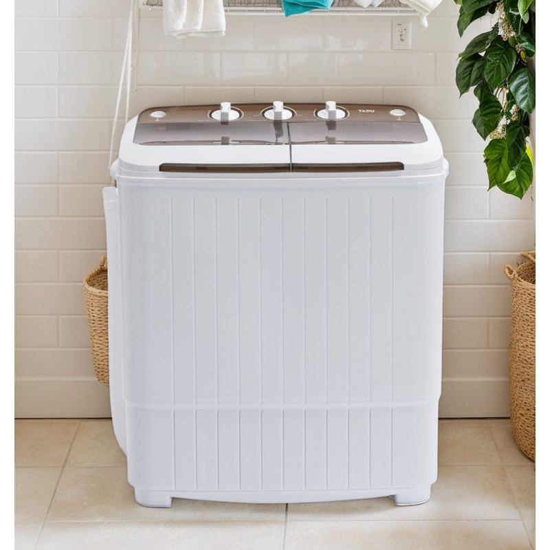 17.8lbs Portable Washing Machine, 2 In 1 Washer Machine, Twin Tub Washing And Spining Combo Machine, Portable Washer For Apartment, Dorms, Rvs, Camping And More (brown)