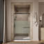 Elate Tall Sliding Shower Door, 75-1/2-In H X 50-1/4 - 53-5/8-In W, With Heavy 5/16-In Thick Crystal Clear Glass With Privacy Band-1187576654
