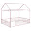Structure de lit pleine grandeur en métal avec clôture, pour adolescents, filles et garçons-118098532-118098531