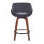 Tabouret de comptoir de hauteur fixe Mid-Century moderne en bois de noyer et gris anthracite Fabrico par Lumisource, ensemble de 2