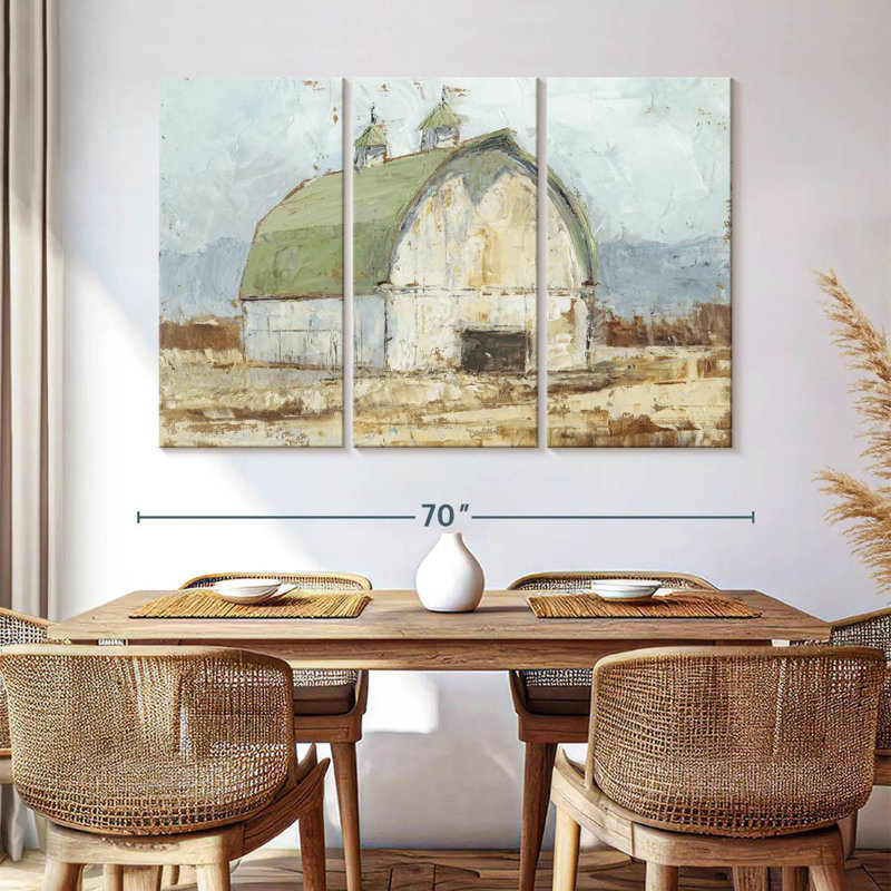 Lilie Whitewashed Barn II, 42" H x 65" W
