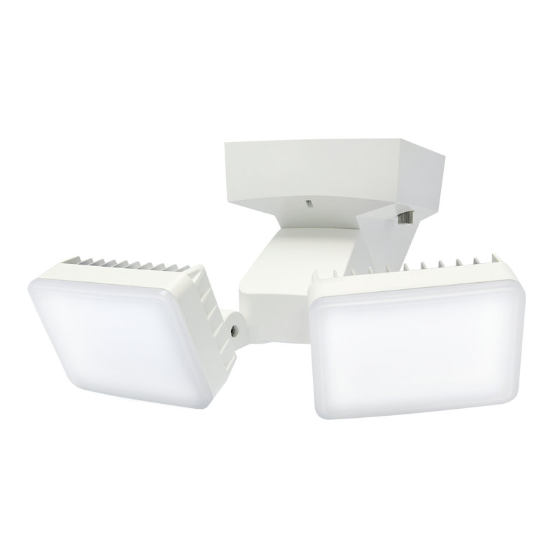 Projecteur de sécurité à DEL crépuscule à l'aube avec minuterie 2100 lumens mural ou blanc, Blanc
