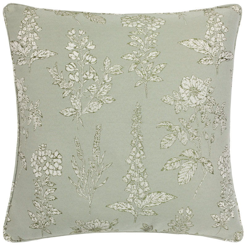 Sophia Floral Square Cushion, Sage