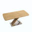 Table de salle à manger, 4 à 6 places assises, table rétractable, base en métal et tubes en acier inoxydable