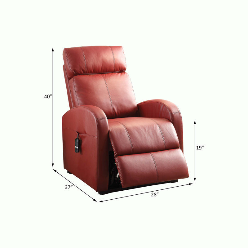Fauteuil inclinable en polyuréthane avec lève-personne électrique, Rouge