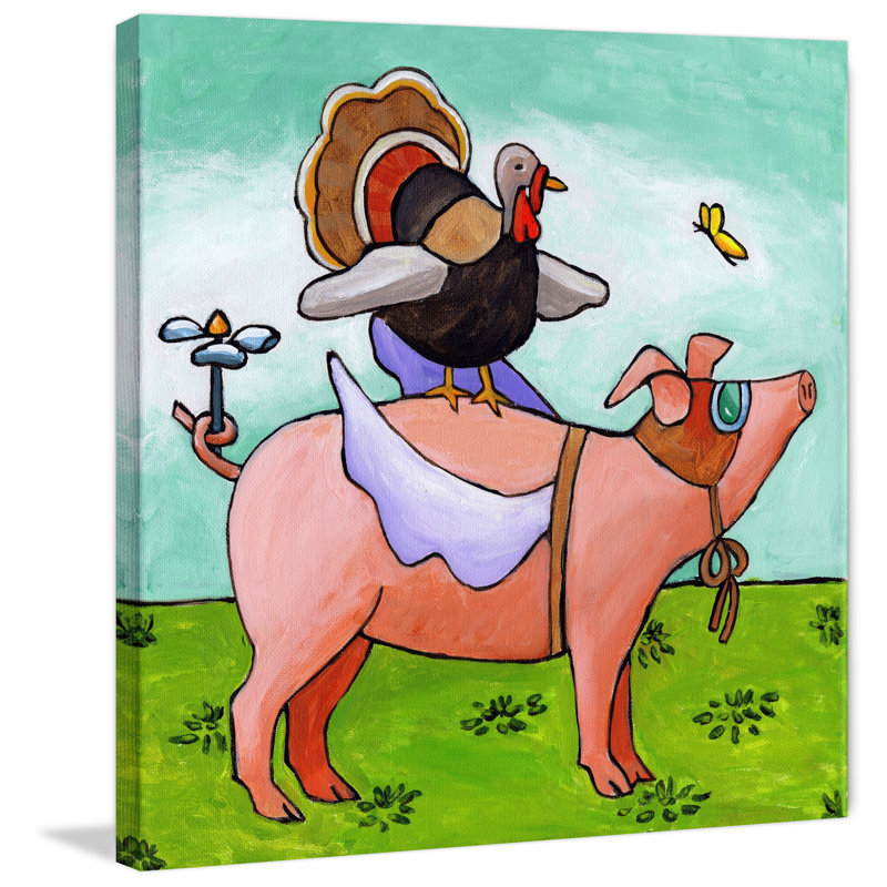 'Tom's Herculean Task' by Janet Nelson Print on Wrapped Canvas, 32" H x 32" W x 1.5" D