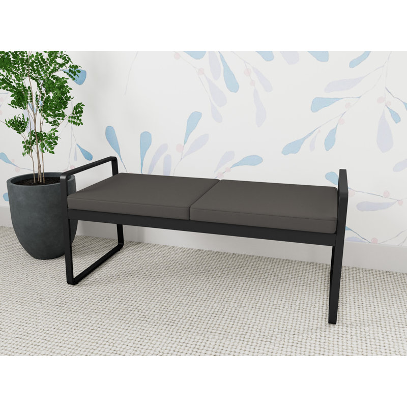 Banc en métal Gansett, Noir, Caliente Adler - tissu de designer