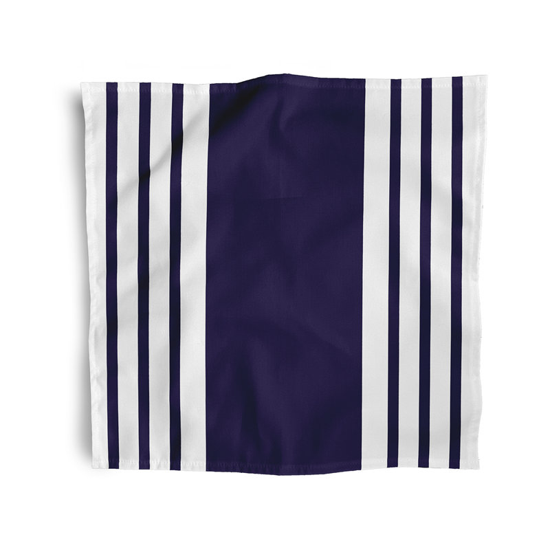 Handy Polyester Striped Square Napkin, Navy
