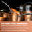Gotham Steel Hammered Copper 5 Piece Ceramic Non Stick Cookware Set
