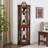 Lighted Corner Curio, Walnut, Adjustable Shelves (Bulb Not Included)