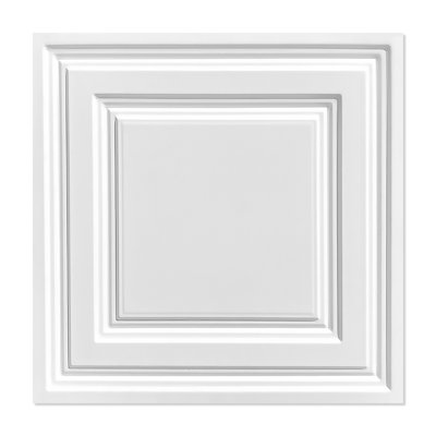 Carreau de plafond à caisson en PVC 2 pi x 2 pi Fasarxiu - Résistant au feu, imperméable, réutilisable - Premium 48 pieds carrés / caisse (ensemble de 12)