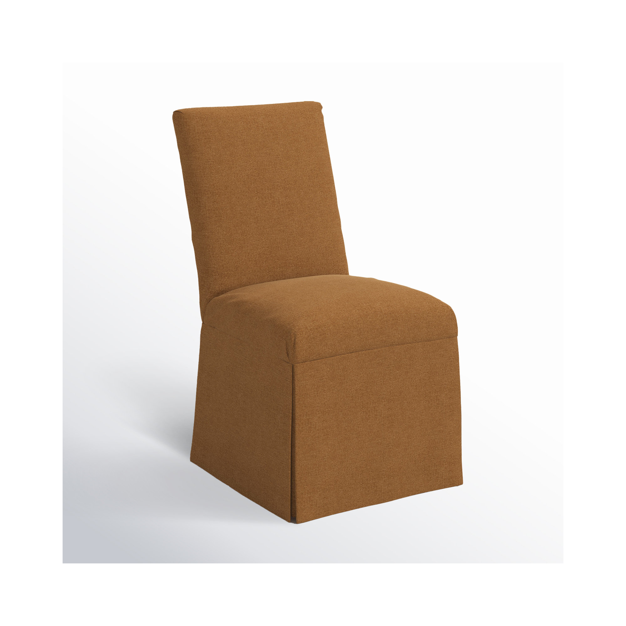 Ivanka Upholstered Parsons Chair, Textured Amber Linen