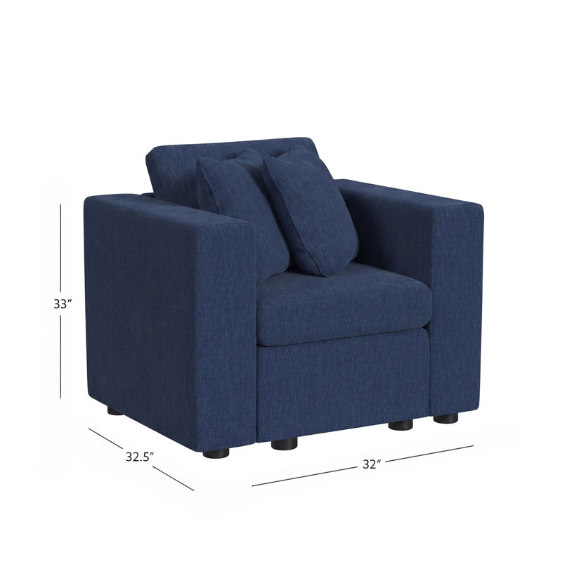 Lockheart 32” Accent Chair Square Arm , Blue
