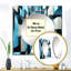 Op Op Blue Focus VI - Grand miroir carré abstrait pour décoration murale-100996086