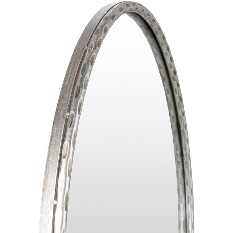 Jakin Metal Round Mirror, 32" x 32", Silver
