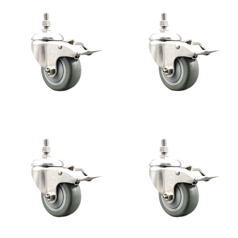 Polyurethane Casters, Gray