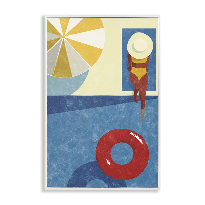 Été au bord de la piscine, estampe numérique par Victoria Barnes, H 18 po x l 12 po