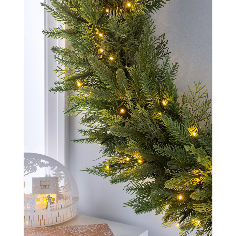 Faux Lighted Fir 100cm Wreath