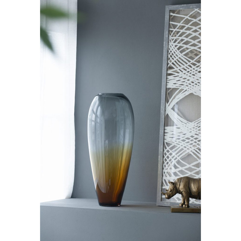Vase de table Wigan, Ambre, H 19,3 po x l 8,3 po x P 8,3 po