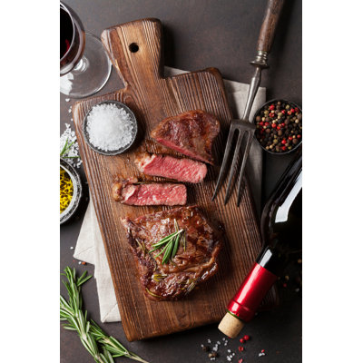 Grilled Ribeye Beef Steak by - Wrapped Canvas Photograph -  Ebern Designs, 49021065EEDE4030882A8ED5A49B65BA