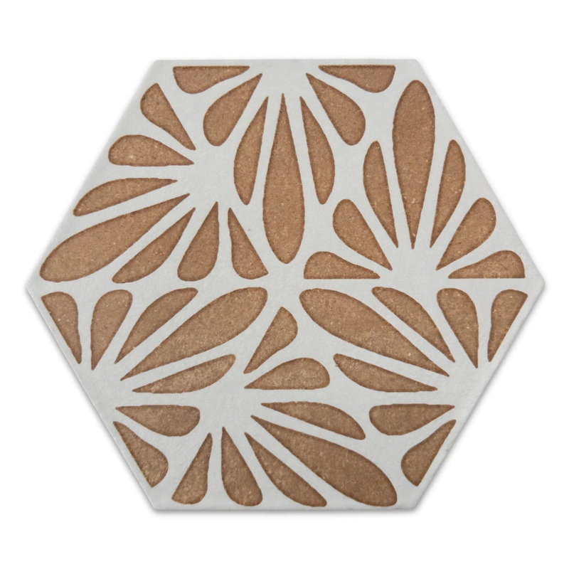 Carreau hexagonal en grès Terrapétal 8,5 po x 10 po, Orange