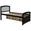 Lit simple en pin massif avec tiroirs, ton, base de matelas à 10 lattes, apte à