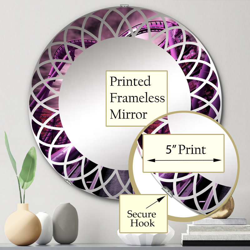 Wakeeny - Miroir mural rond, 24 po x 24 po