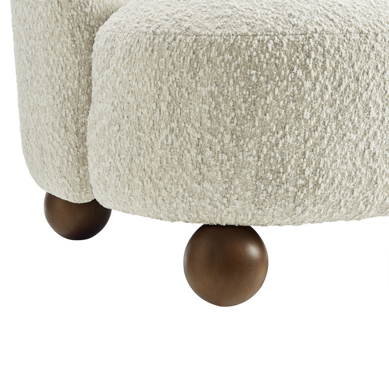 Monroe Boucle Fabric Accent Chair, Pearl Fabric