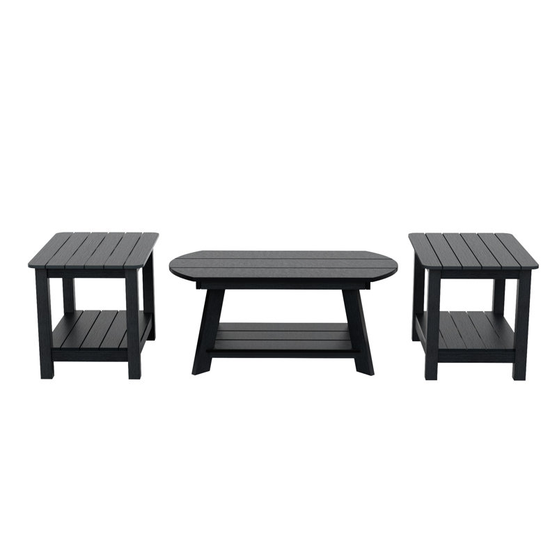 Arrlo Oval Outdoor Side Table ,, Black