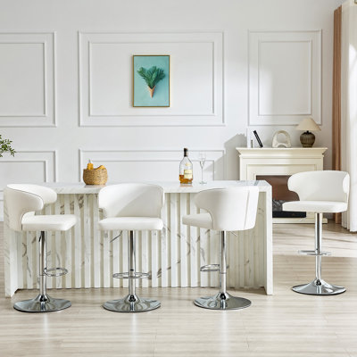 Modern Adjustable Swivel Bar Chair With High-Back Support