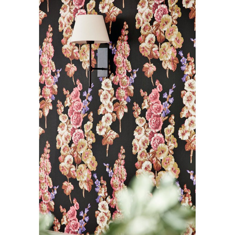 Hollyhocks Wallpaper, Copper/Rhodera