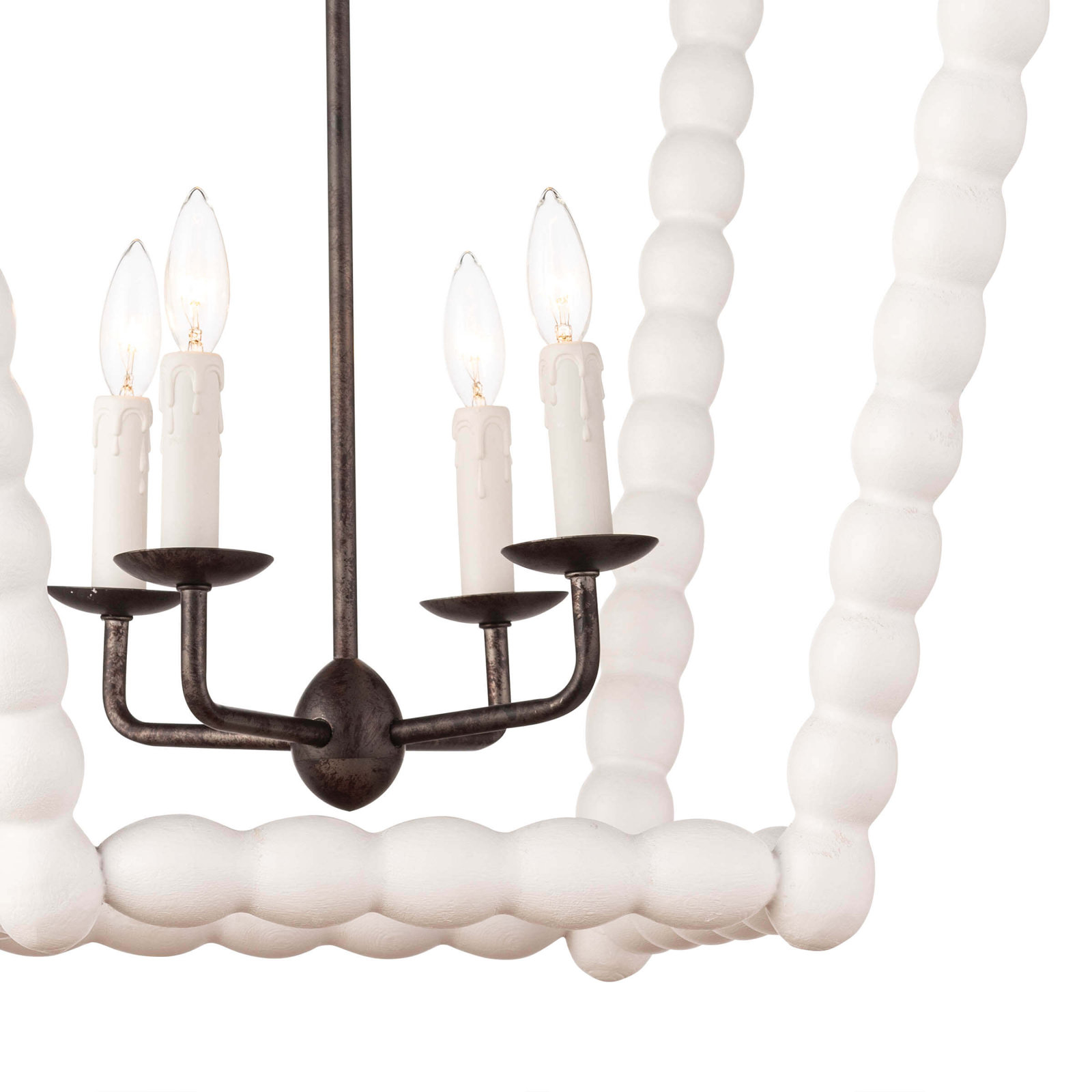Coastal Luxe 4-Light Chandelier, White