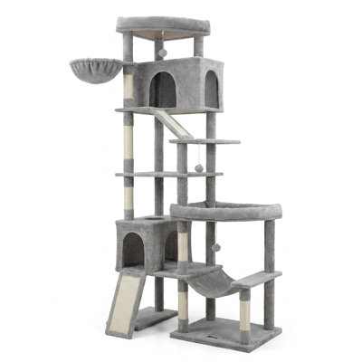 Tour pour chat 79,5 po en peluche avec condo, perchoir et hamac