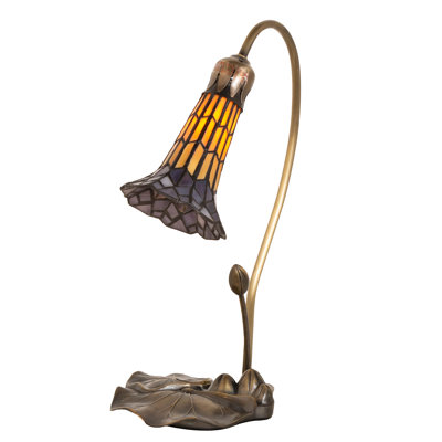 16" High Stained Glass Pond Lily Accent Lamp
