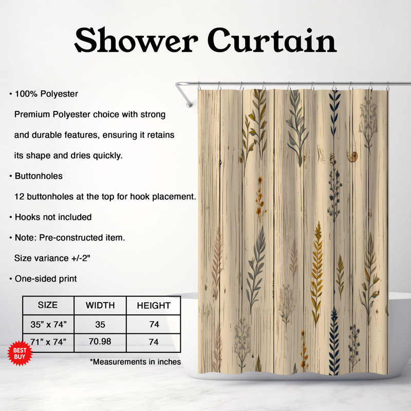 Rustic Blends - Premium Shower Curtain, 74''H x 71''W
