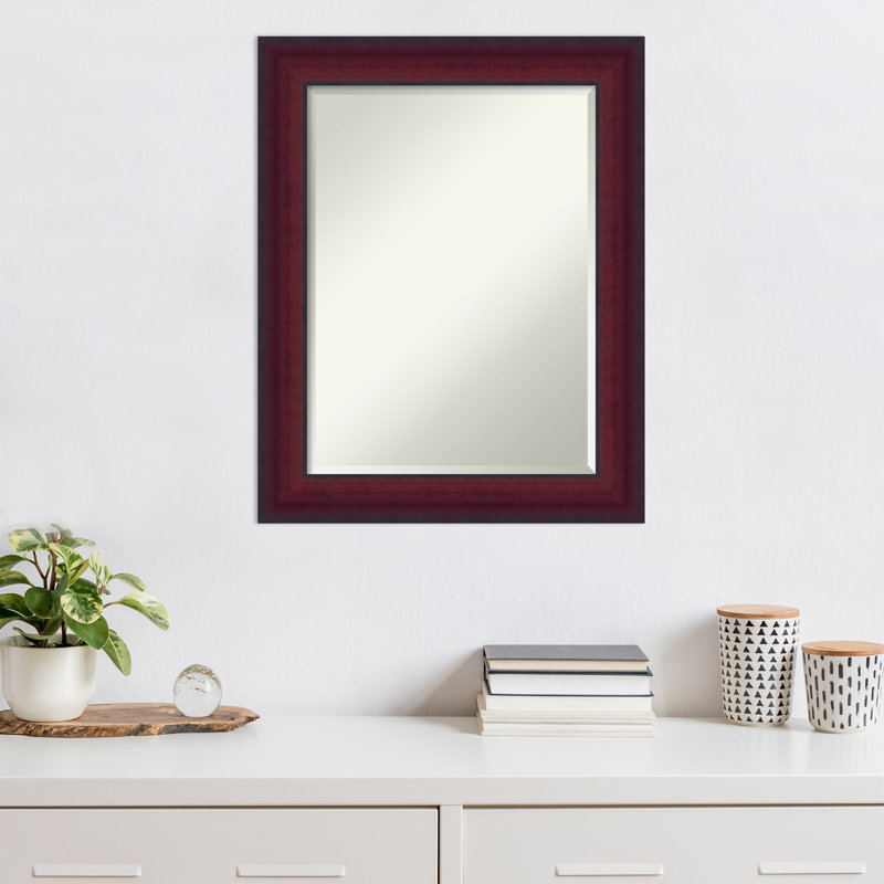 Jermall Solid Wood Rectangle Wall Mirror, Square, 29.25" H x 23.25" W